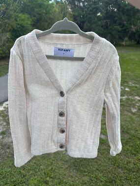 Old Navy Cream Girls Cardigan
